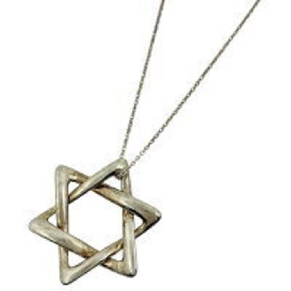 Tiffany Co Star of David Necklace Long Sterling Silver
